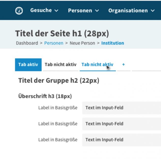 UI-Design der Vertriebssoftware von doctari